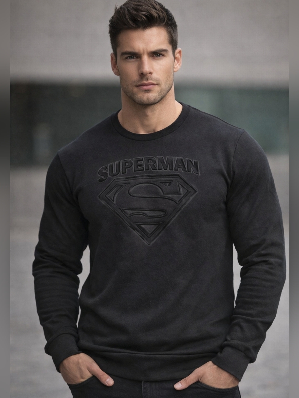 DC Comics Superman Logo Graphic Sweatshirt Unisex Casual Size Med